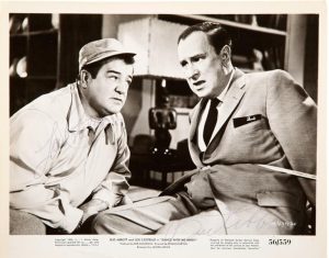 Abbott and Costello Signed Dance With Me Henry Vintage Publicity Promo black and white photo